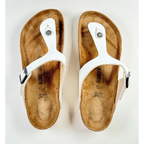 Birkenstock Gizeh Sandals Brown White Birko Flor Flat Flip Flops Thong 39 US 9 - Picture 6 of 6